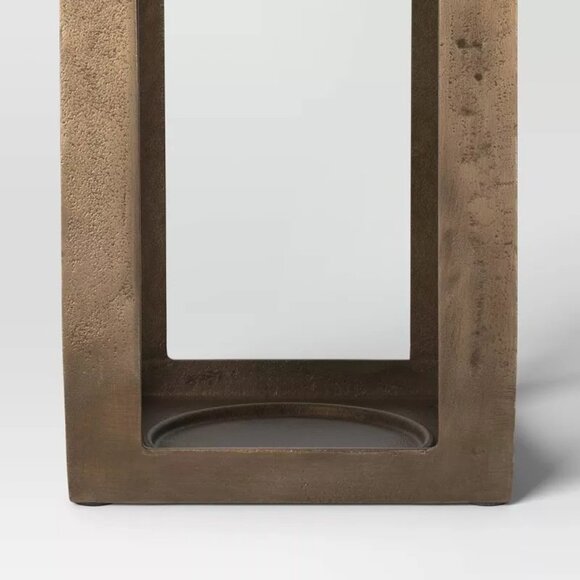 29"x9" Pillar Cast Aluminum Lantern Candle Holder Gold - Threshold, Target NIB - Picture 4 of 7